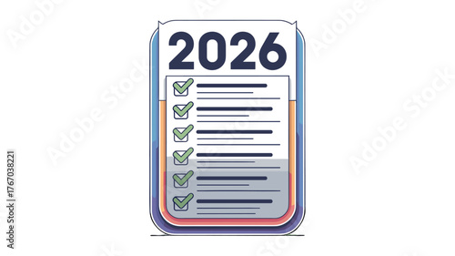 A To-Do List of Year 2026 With All Items Checked.