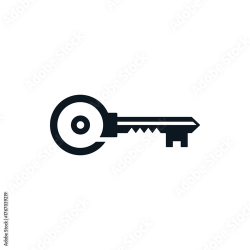 Simple and minimalist key icon design, a universal symbol of access, security, and unlocking possibilities