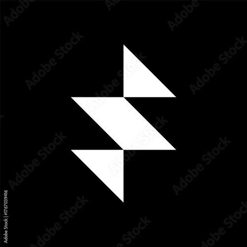 Abstract letter S arrow building logo design