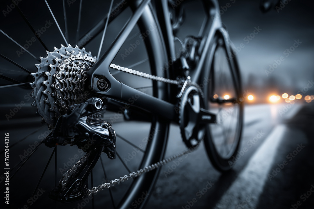 Fototapeta premium A modern bicycle focusing on the gear.