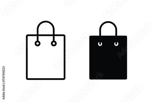 Shopping bag icon vector. Paper bags icon illustration.