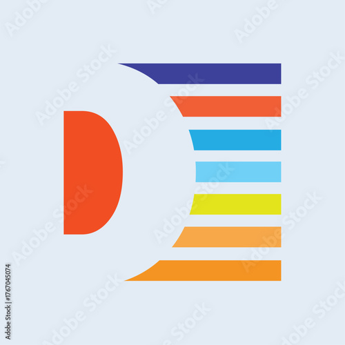 Initial letter D Full color logo concept. Modern logo design for businesses and consulting firms.