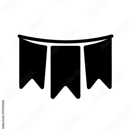 Festive bunting icon representing celebration and decoration, good for events and parties