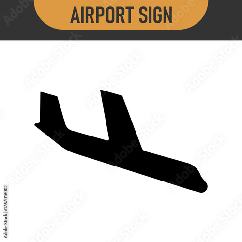 Arrivals and departure plane signs. Airport Sign. Simple icons, airplane landing and takeoff. Airport icons set: departures, arrivals. Vector illustration Aircraft or Airplane