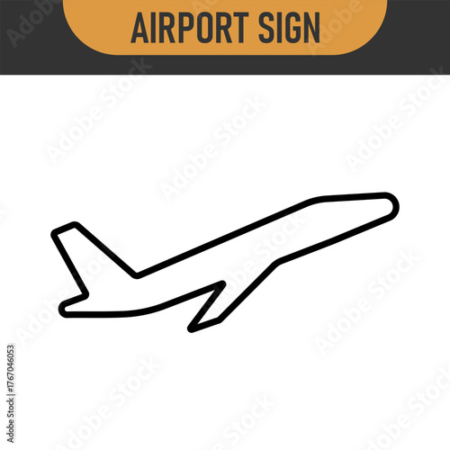 Arrivals and departure plane signs. Airport Sign. Simple icons, airplane landing and takeoff. Airport icons set: departures, arrivals. Vector illustration Aircraft or Airplane