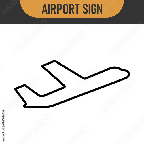 Arrivals and departure plane signs. Airport Sign. Simple icons, airplane landing and takeoff. Airport icons set: departures, arrivals. Vector illustration Aircraft or Airplane