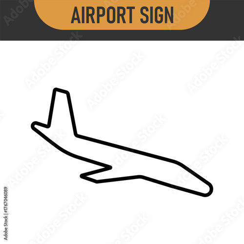 Arrivals and departure plane signs. Airport Sign. Simple icons, airplane landing and takeoff. Airport icons set: departures, arrivals. Vector illustration Aircraft or Airplane