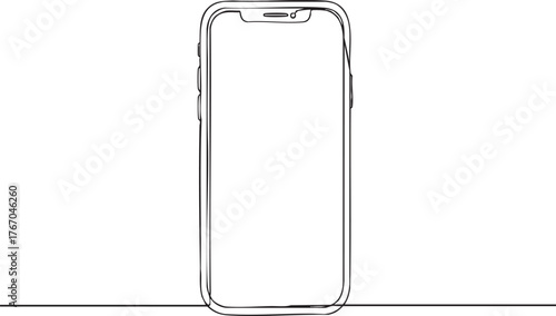 Sleek modern smartphone outline graphic showcasing minimalist design and advanced technology, perfect for digital concepts