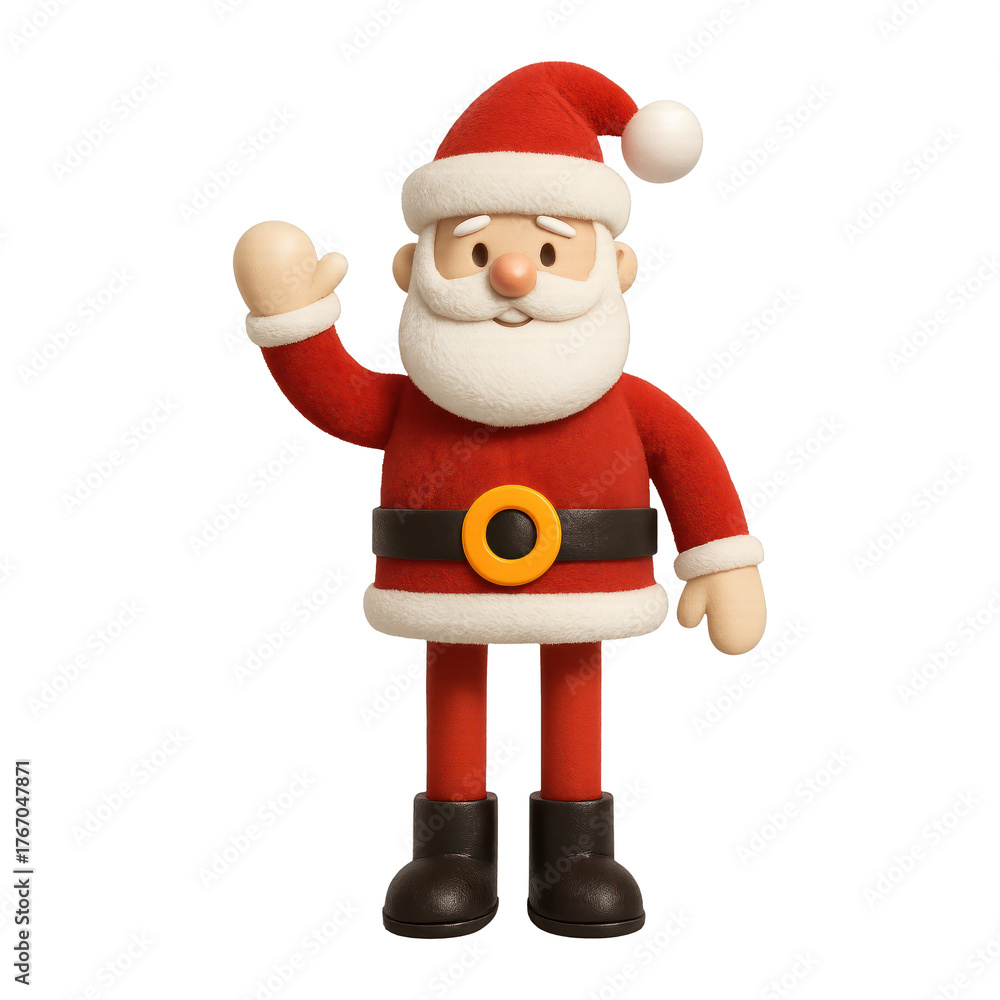 Fototapeta premium PNG Santa Claus waving cheerfully.