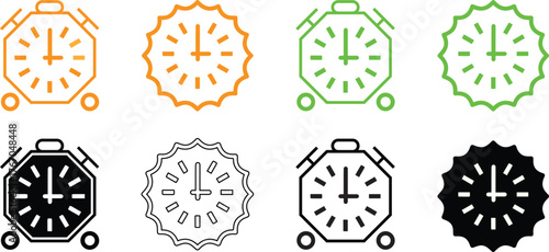Digital Wall clock illustrator icons. watch time, time icon vector files