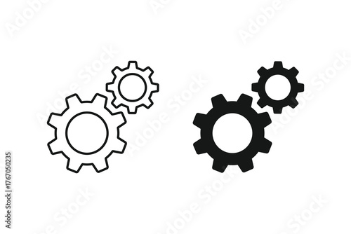 Gears icon set. Gear setting icon set. Cog wheel, Gear wheel symbol