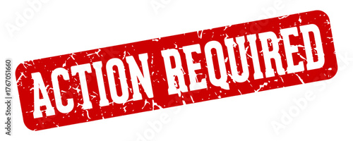 action required rectangular sign. action required stamp