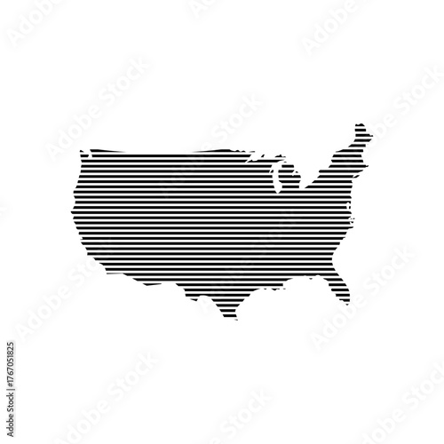 PrintMap of the United States of America in vector