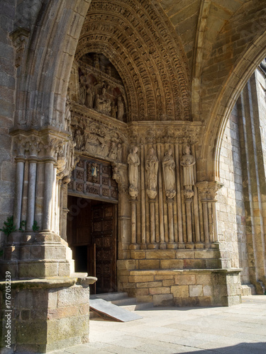Gothic portal of the Cathedral of St Mary, Tui, Galicia