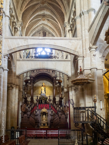 Interior of the Cathedral of St Mary and Holy Week Altar, Tui, Galicia