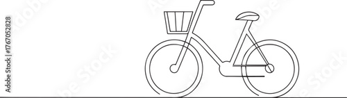 Bicycle one continuous line art, Vector illustration, One line art, Line art graphic style