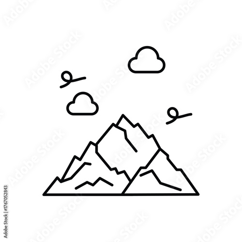 Mountains icon clean and modern vector illustration