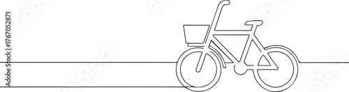Bicycle one continuous line art, Vector illustration, One line art, Line art graphic style