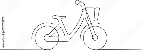 Bicycle one continuous line art, Vector illustration, One line art, Line art graphic style