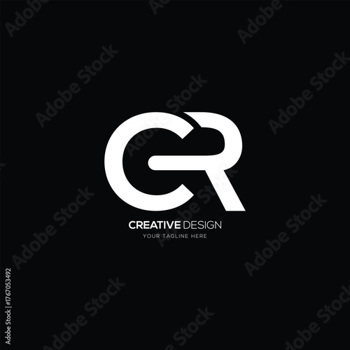 C R modern creative monogram logo