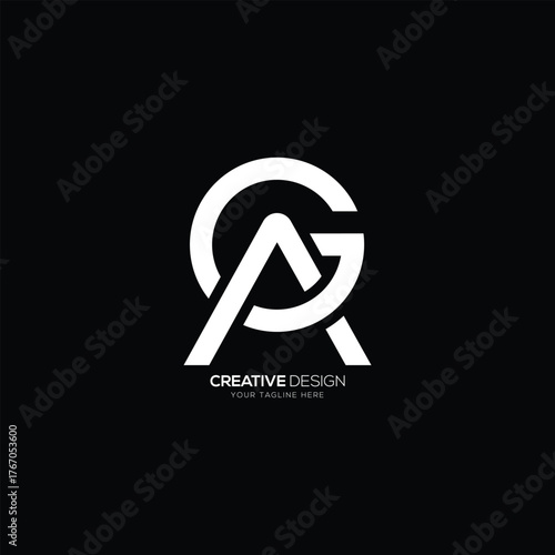 Circle letter A G modern monogram logo