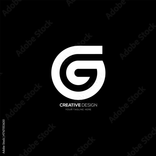 Circle letter G G negative space monogram logo