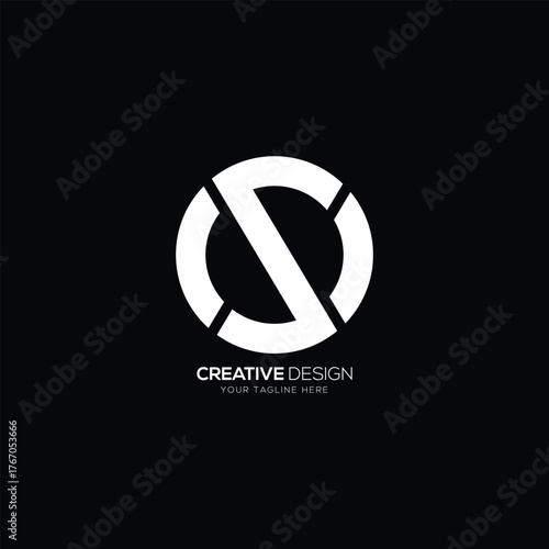 Circle letter O S modern monogram logo