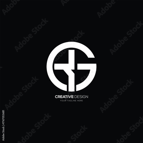 Circle shape letter C R G elegant monogram logo