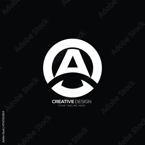 Creative letter A circle shape monogram logo