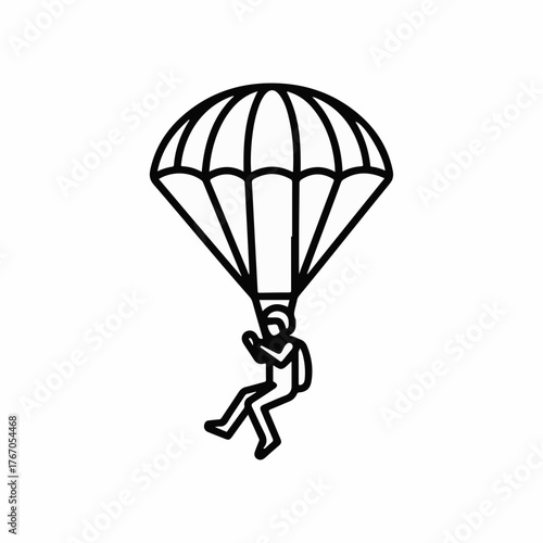 Person gracefully descending under a parachute, enjoying the thrill of freefall.