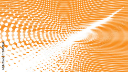 Orange dotted wave halftone pattern design, abstract audio pulse for digital branding, creative projects, music visuals, and modern advertising use