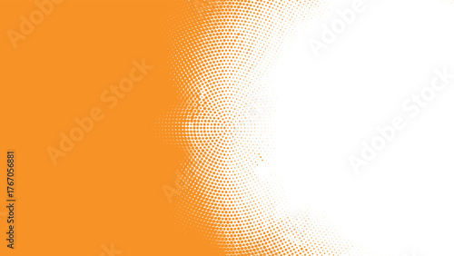 Orange halftone soundwave design with gradient fading effect, modern digital wave pattern for creative media, music visuals, audio branding, and web use