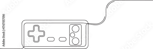 A Controller one continuous line art, Vector illustration, One line art, Line art graphic style