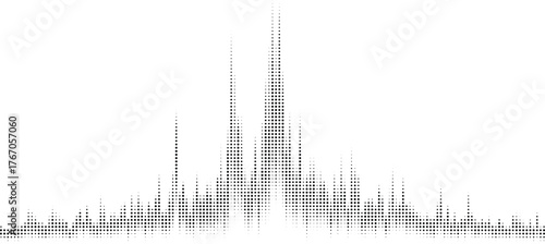 Abstract gray halftone wave design for dynamic audio branding, digital media, modern advertising, music visuals, and web creative design projects