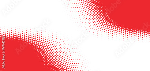 Red and white halftone gradient wave pattern design with pulse effect for audio branding, digital media, and creative music visuals