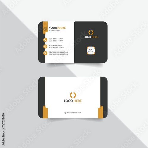 Corporate business card template vector design with creative elements and professional layout	