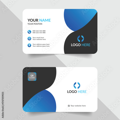Corporate business card template vector design with creative elements and professional layout	