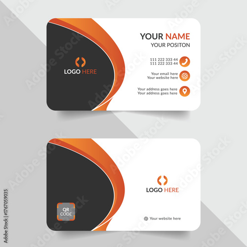 Corporate business card template vector design with creative elements and professional layout	