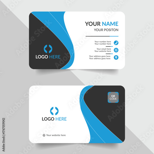 Corporate business card template vector design with creative elements and professional layout	