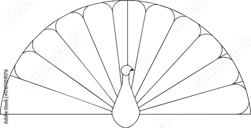 Peacock spreading one continuous line art, Vector illustration, One line art, Line art graphic style