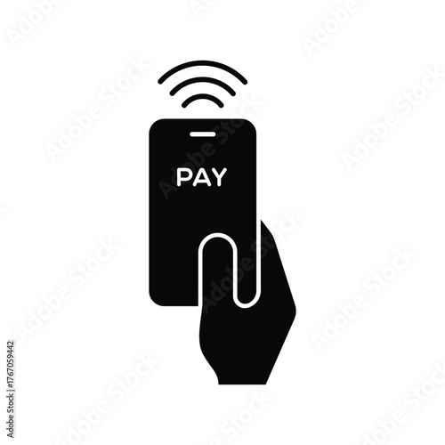 NFC payment icon set. NFC payment with smartphone set icons. NFC technology vector icon. Contactless NFC payment sign	