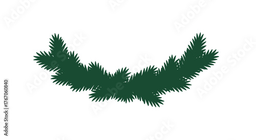 Pine branch border decoration for festive and holiday designs