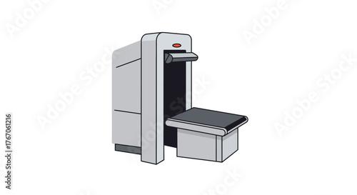Modern isometric airport security scanner on white background
