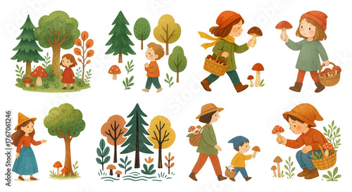 Wallpaper Mural PNG Whimsical forest adventure illustrations, element set on transparent background Torontodigital.ca