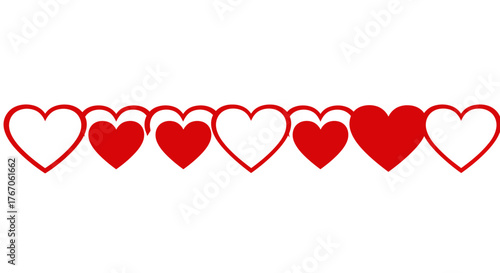 Red and white heart pattern border design