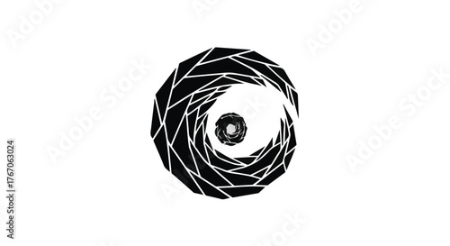 Abstract geometric spiral design representing a vortex or eye