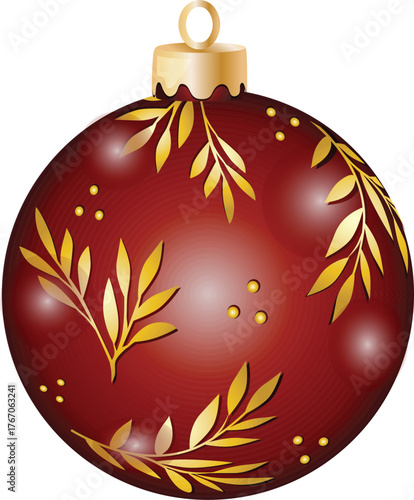 red shiny christmas bauble ball ornament
