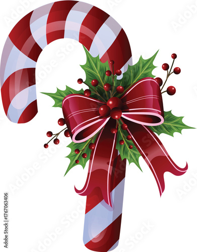 colorful candy cane stripped christmas decoration