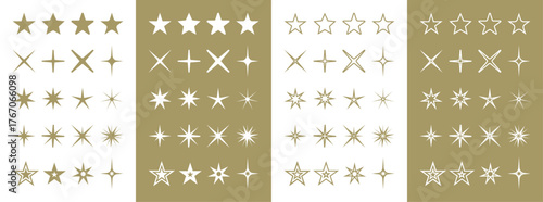 Stars collection. Star vector icons. Golden set of Stars, Christmas Star icon set. Stars in modern simple flat style. Vector