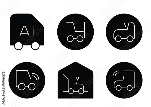 Illustrations of Different Autonomous Vehicles and Delivery Systems using Artificial Intelligence